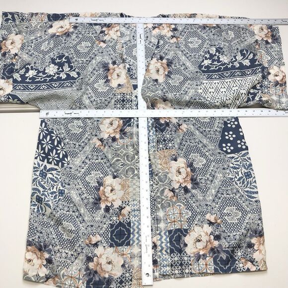 Johnny Was Laite Kimono Silk Top Blue Floral Oversized Small - Picture 4 of 7